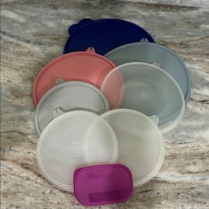 Lot Bundle of 8 Vintage Tupperware Lids